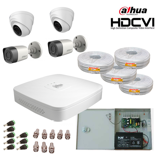 Комплект видеонаблюдения HDCVI 4камеры